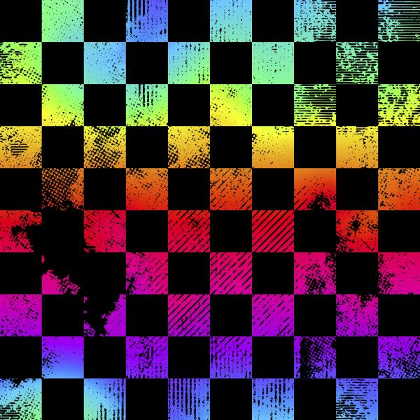 Print - Kacheln bunt - Überbreite BIO French Terry