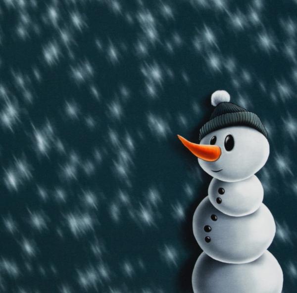 Panel Schneemann petrol - Winter Moods by Thorsten Berger - Sweat angeraut, Swafing